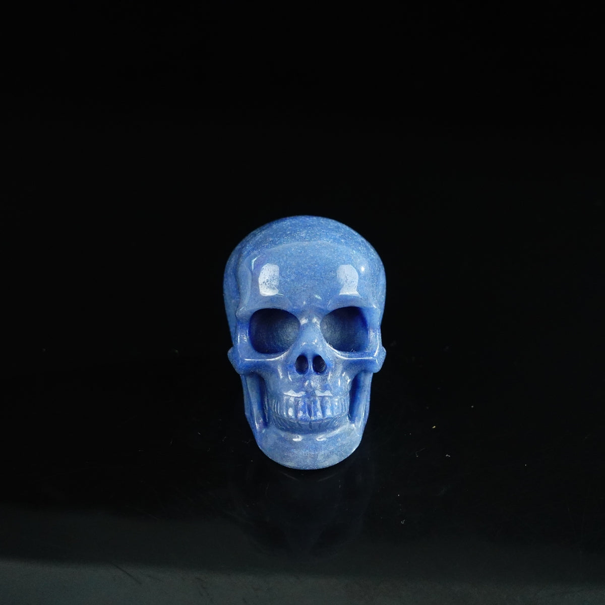 2.2" Blue Aventurine Crystal Skull Carving - Unique Piece #BA07