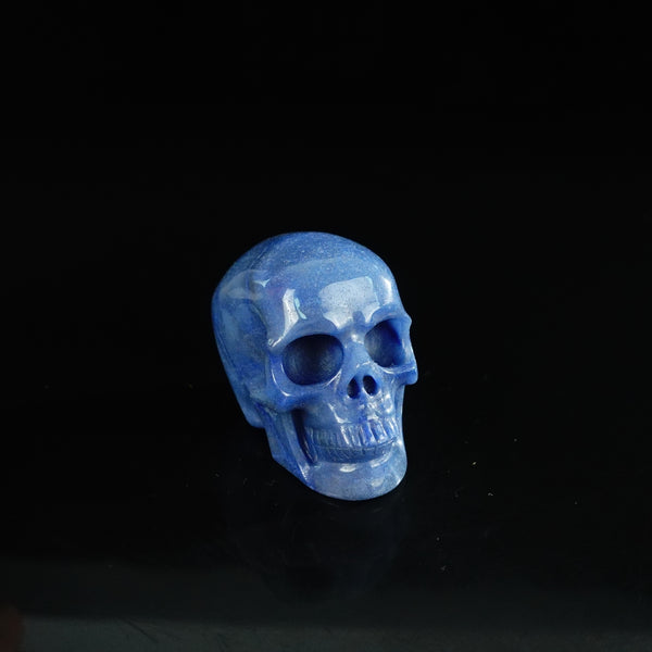 2.2" Blue Aventurine Crystal Skull Carving - Unique Piece #BA07 - alternate view