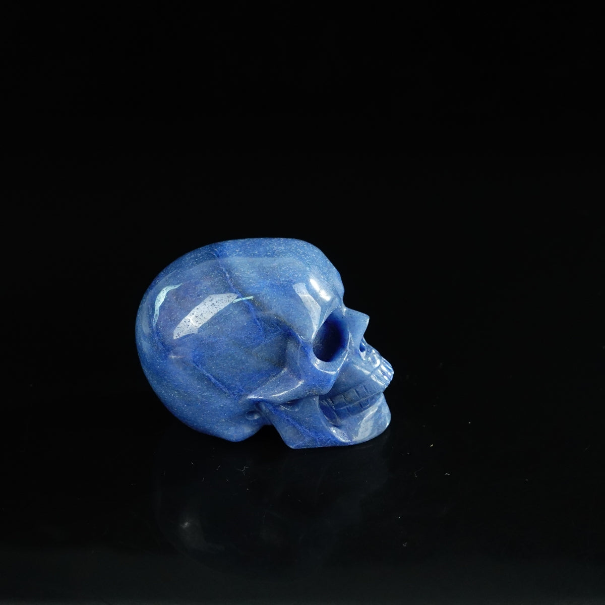 2.2" Blue Aventurine Crystal Skull Carving - Unique Piece #BA07