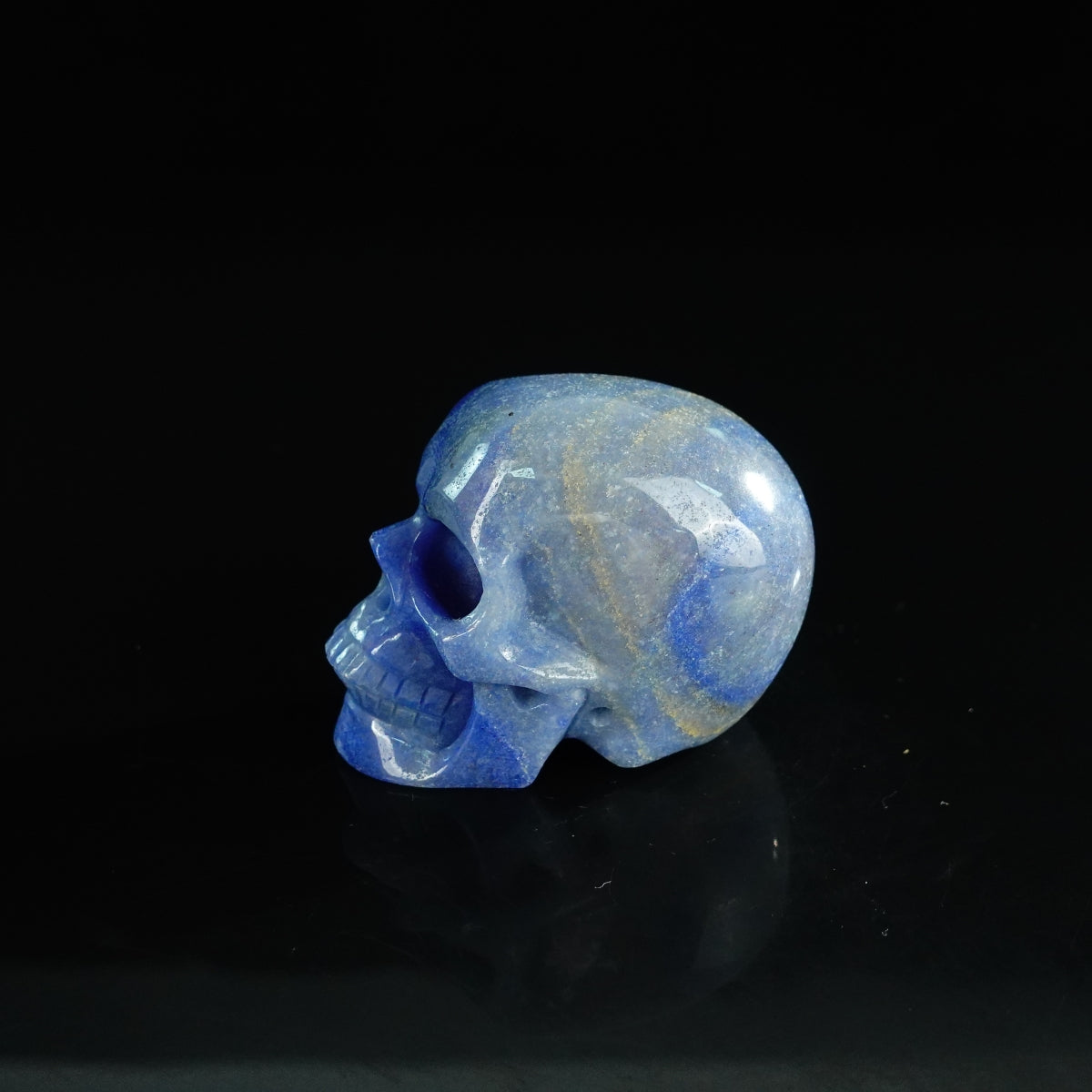 2.2" Blue Aventurine Crystal Skull Carving - Unique Piece #BA10