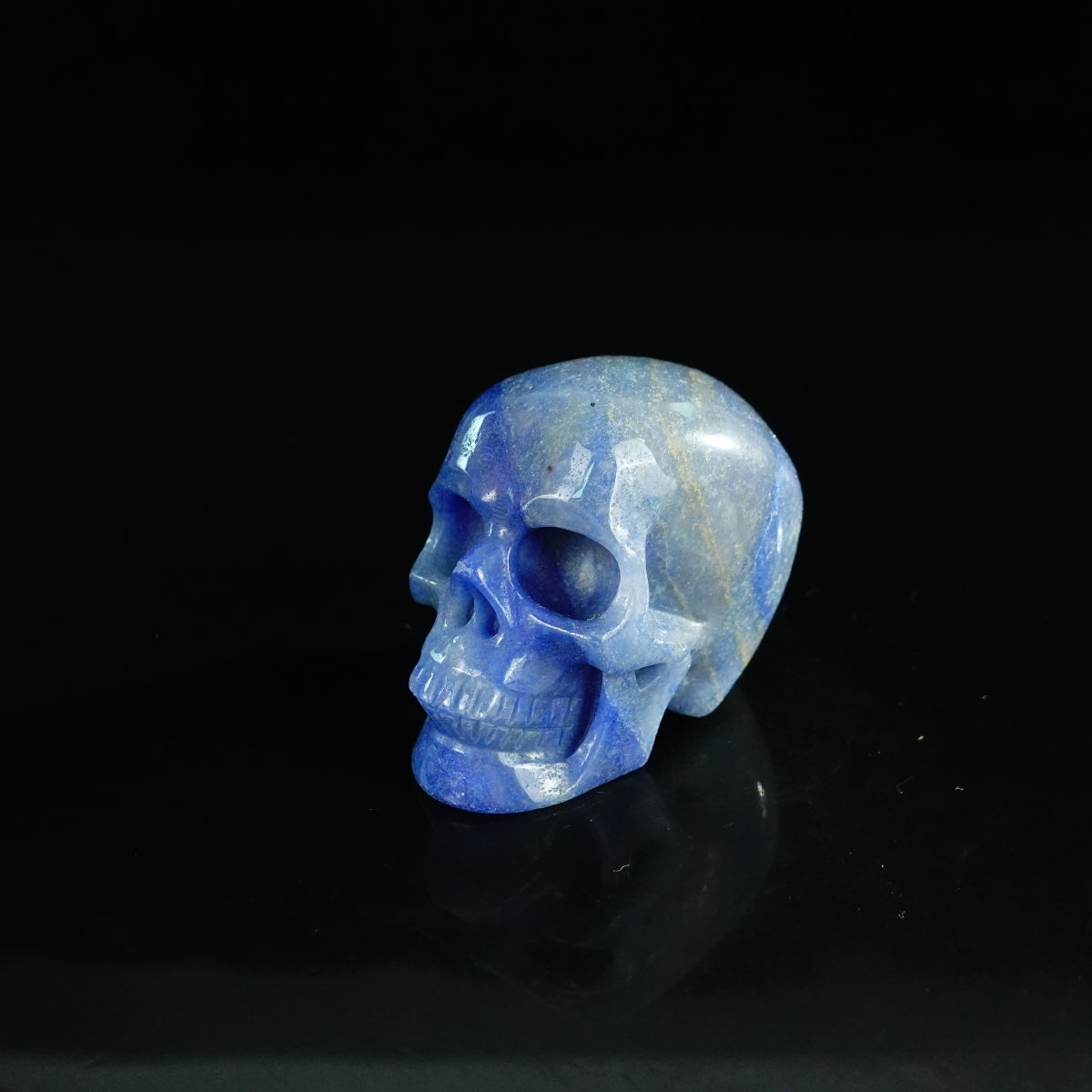 2.2" Blue Aventurine Crystal Skull Carving - Unique Piece #BA10