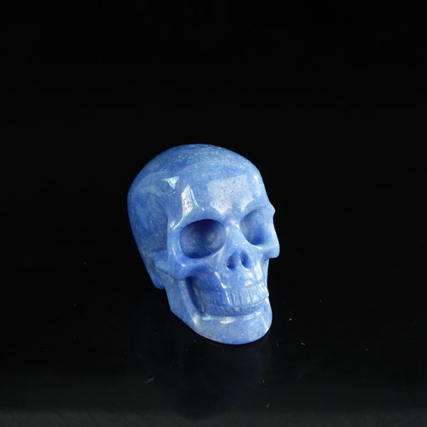 2.2" Blue Aventurine Crystal Skull Carving - Unique Piece #BA11 - alternate view