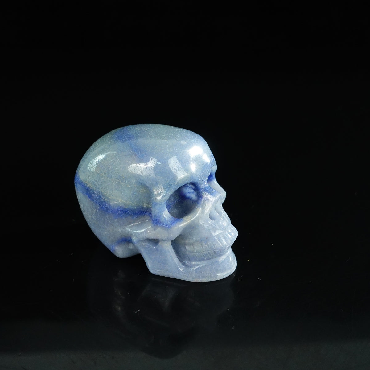 2.2" Blue Aventurine Crystal Skull Carving - Unique Piece #BA12