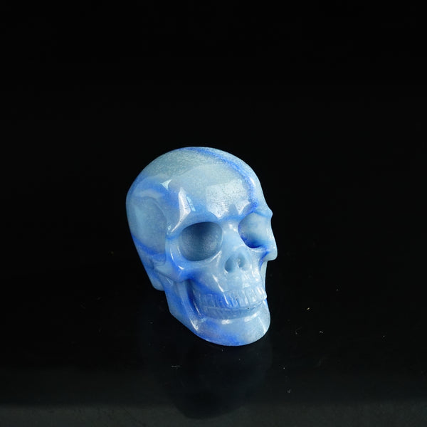 2.2" Blue Aventurine Crystal Skull Carving - Unique Piece #BA13 - alternate view