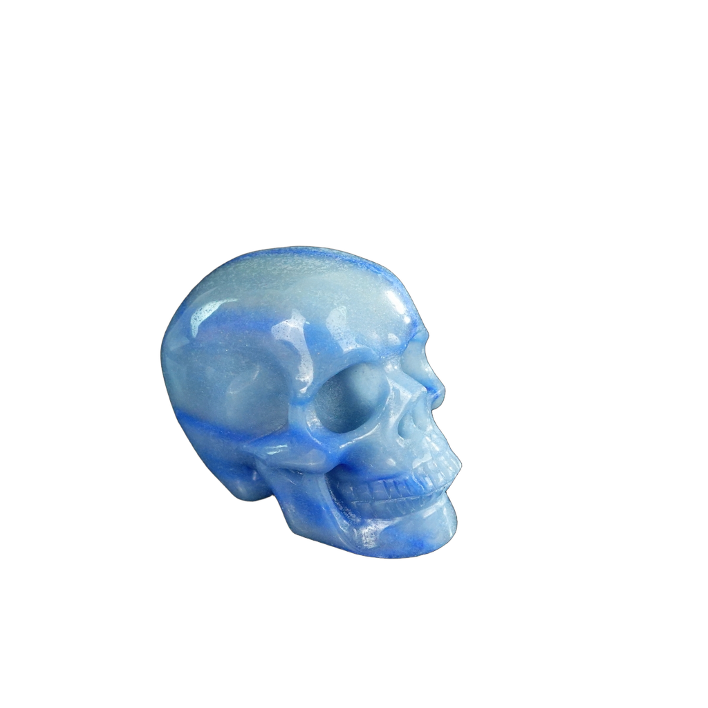 2.2" Blue Aventurine Crystal Skull Carving - Unique Piece #BA13