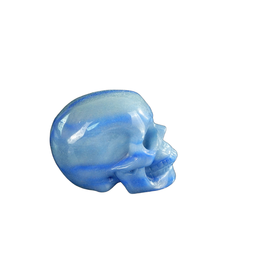2.2" Blue Aventurine Crystal Skull Carving - Unique Piece #BA13