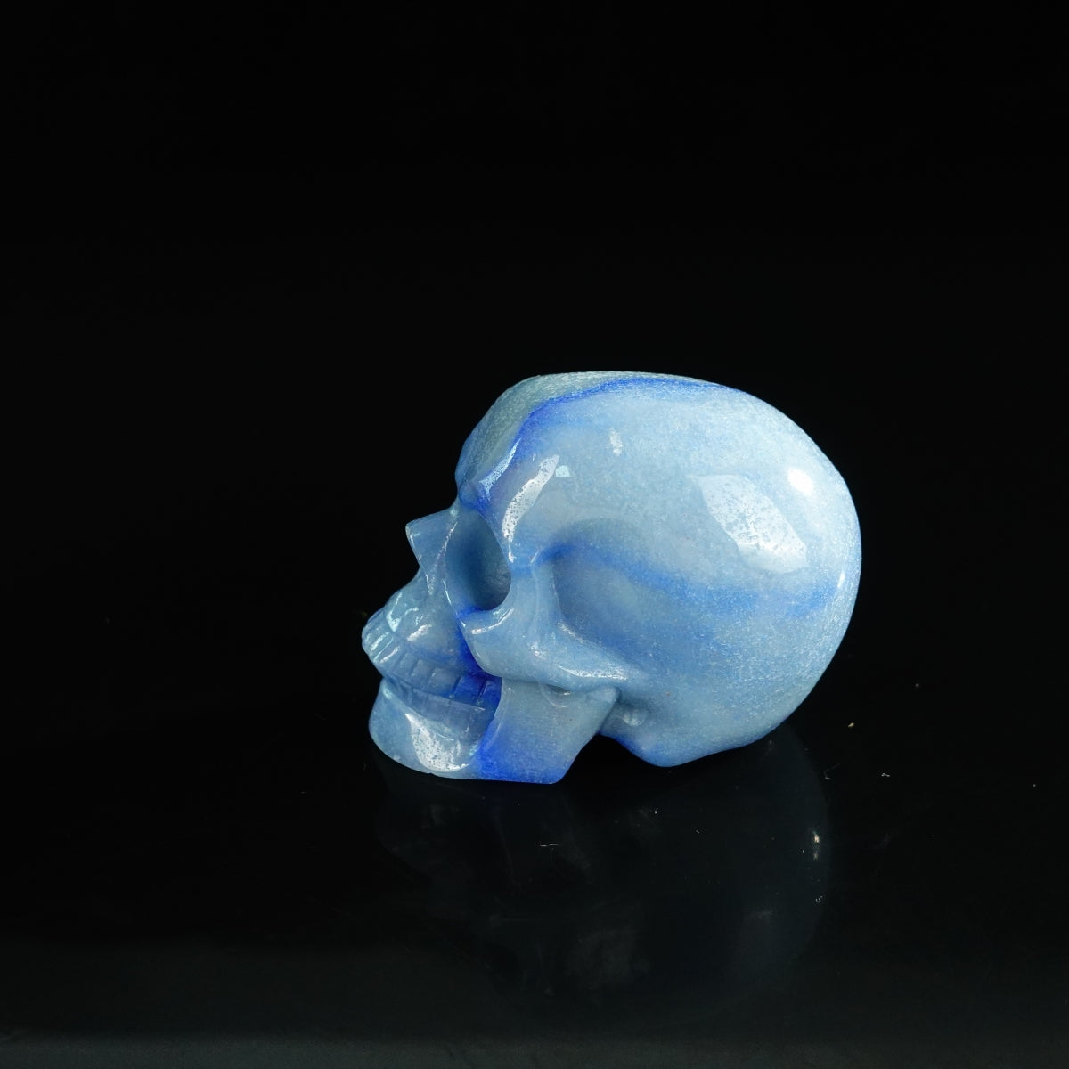 2.2" Blue Aventurine Crystal Skull Carving - Unique Piece #BA13