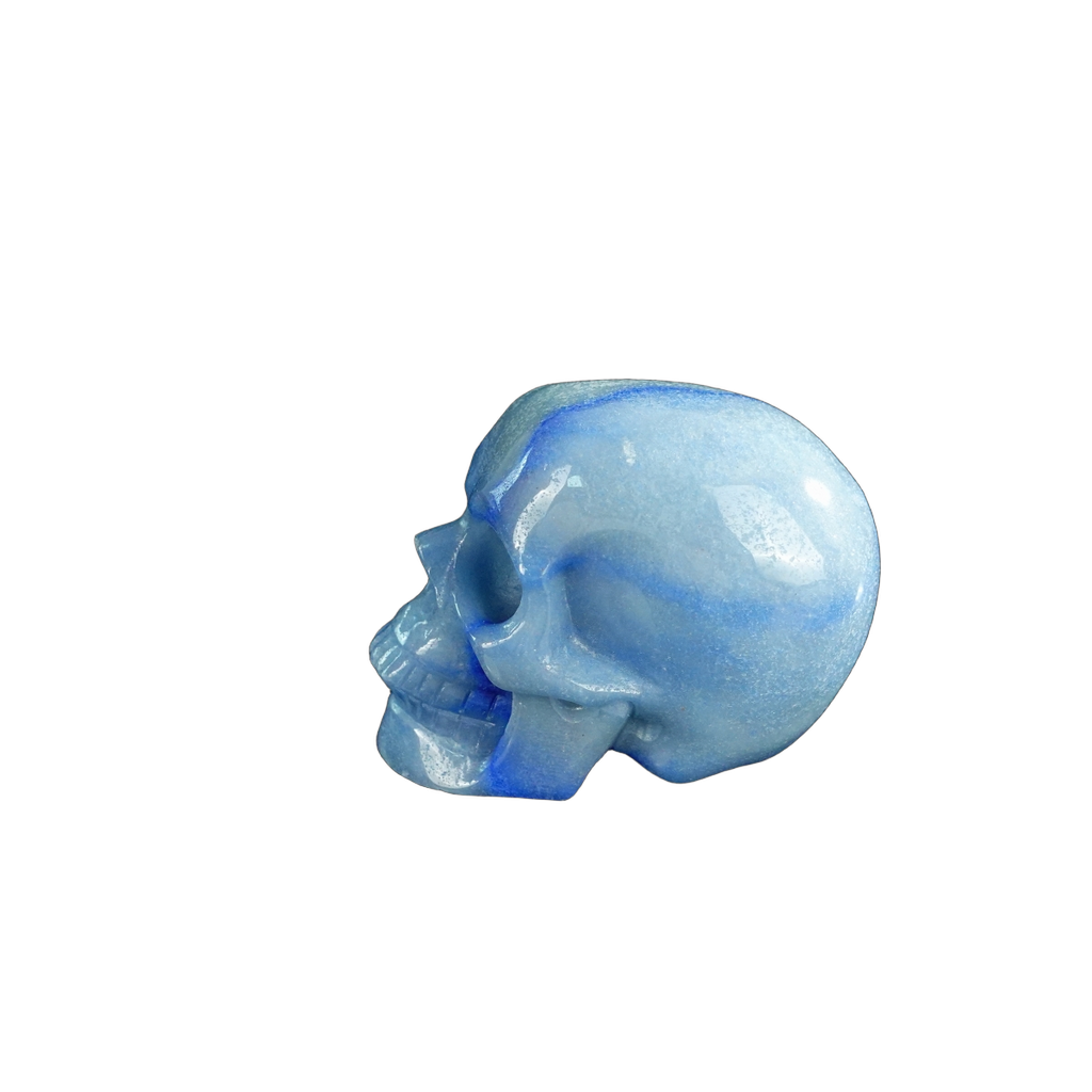2.2" Blue Aventurine Crystal Skull Carving - Unique Piece #BA13