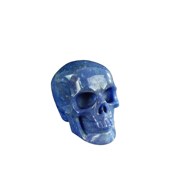 2.2" Blue Aventurine Crystal Skull Carving - Unique Piece #BA14 - alternate view