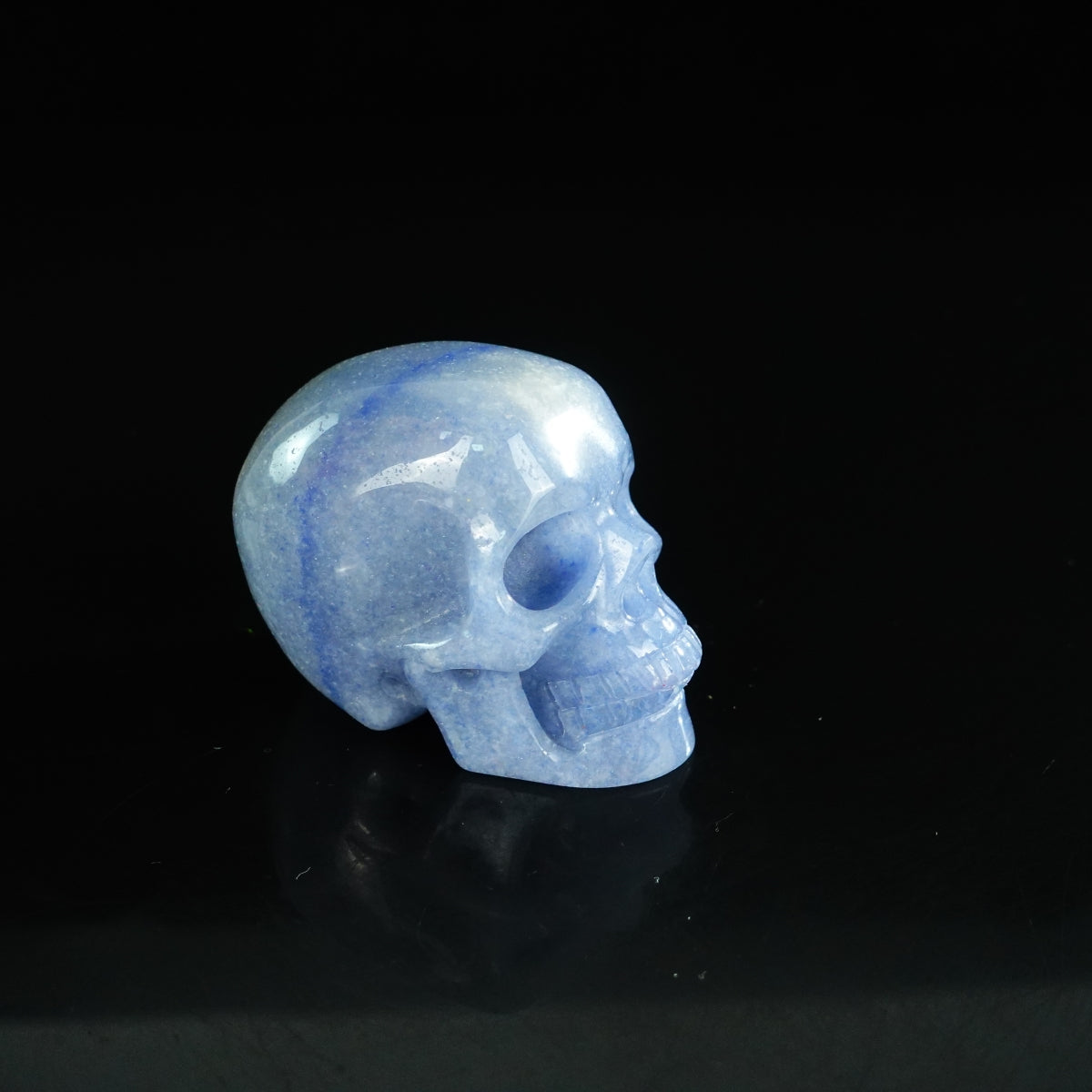 2.2" Blue Aventurine Crystal Skull Carving - Unique Piece #BA16