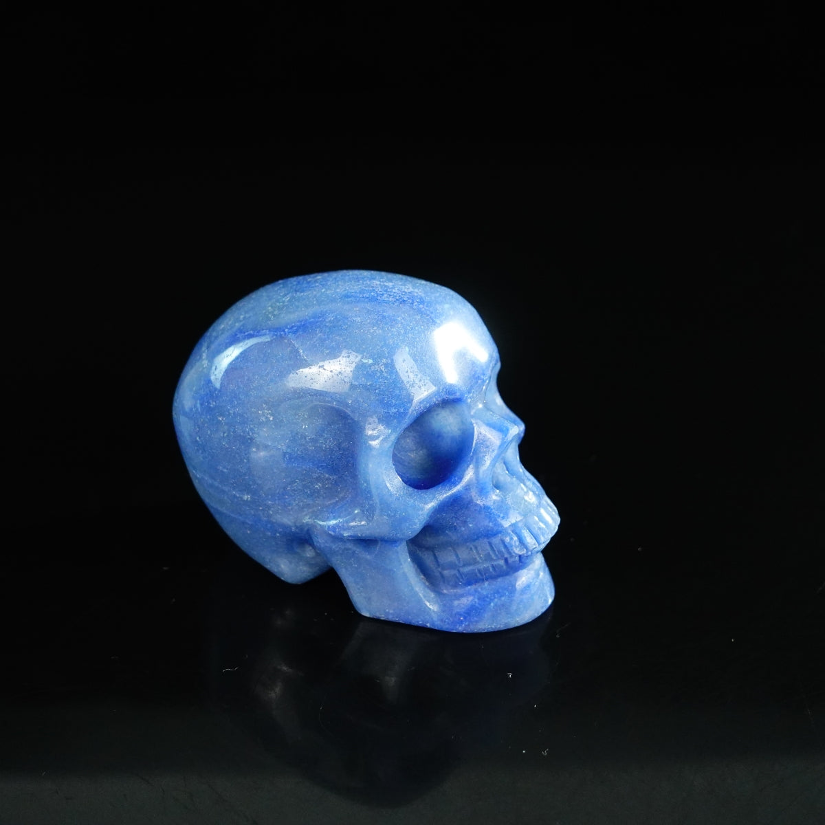 2.2" Blue Aventurine Crystal Skull Carving - Unique Piece #BA18