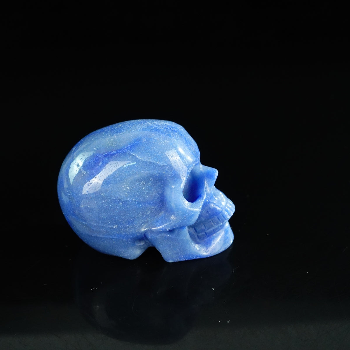 2.2" Blue Aventurine Crystal Skull Carving - Unique Piece #BA18