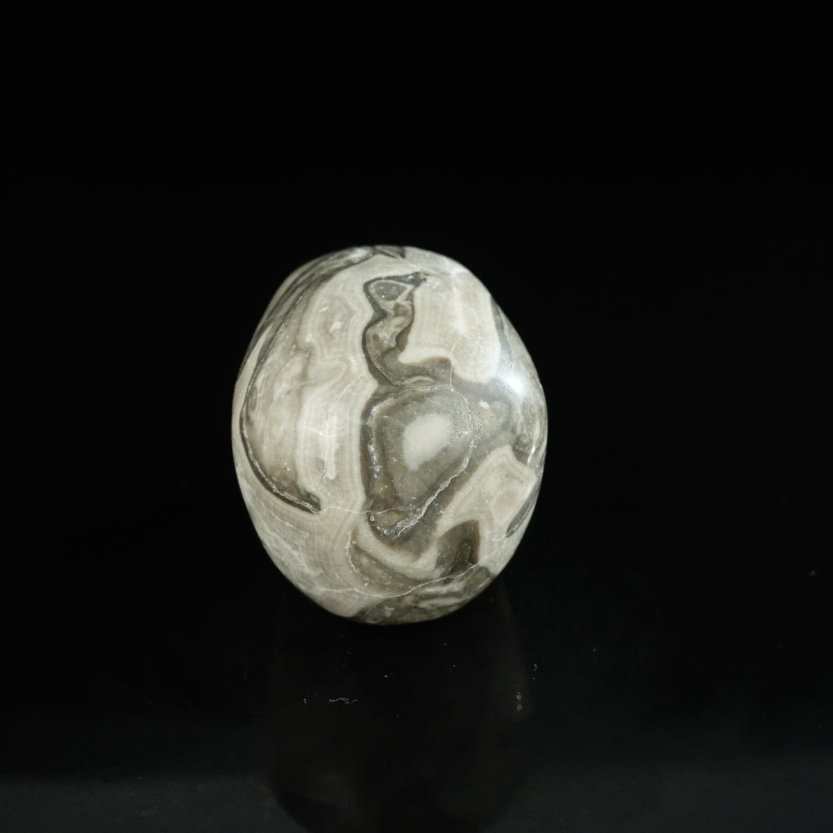 2.2" Black Crazy Atage Crystal Skull Carving - Unique Piece #CA01
