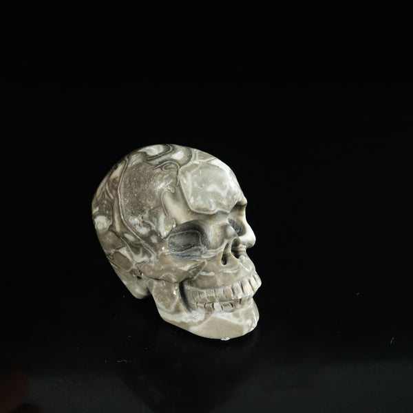 2.2" Black Crazy Atage Crystal Skull Carving - Unique Piece #CA02 - alternate view