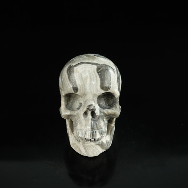 2.2" Black Crazy Atage Crystal Skull Carving - Unique Piece #CA05