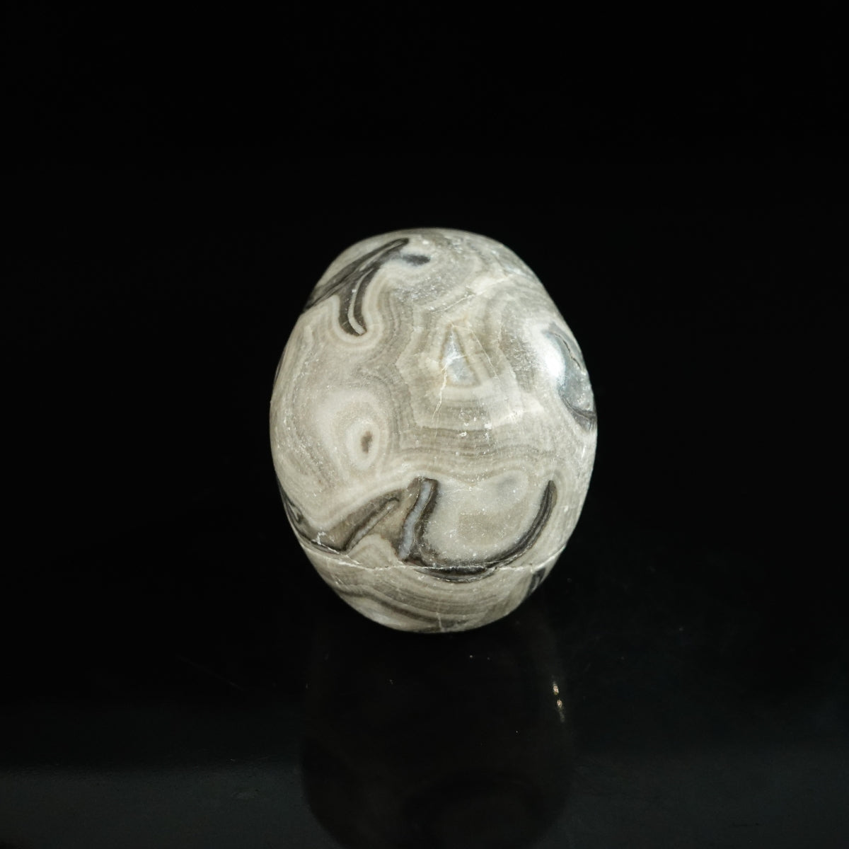 2.2" Black Crazy Atage Crystal Skull Carving - Unique Piece #CA05