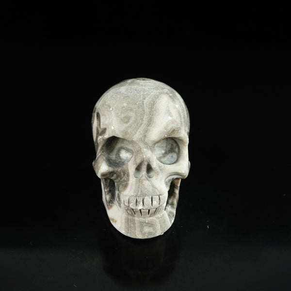 2.2" Black Crazy Atage Crystal Skull Carving - Unique Piece #CA08