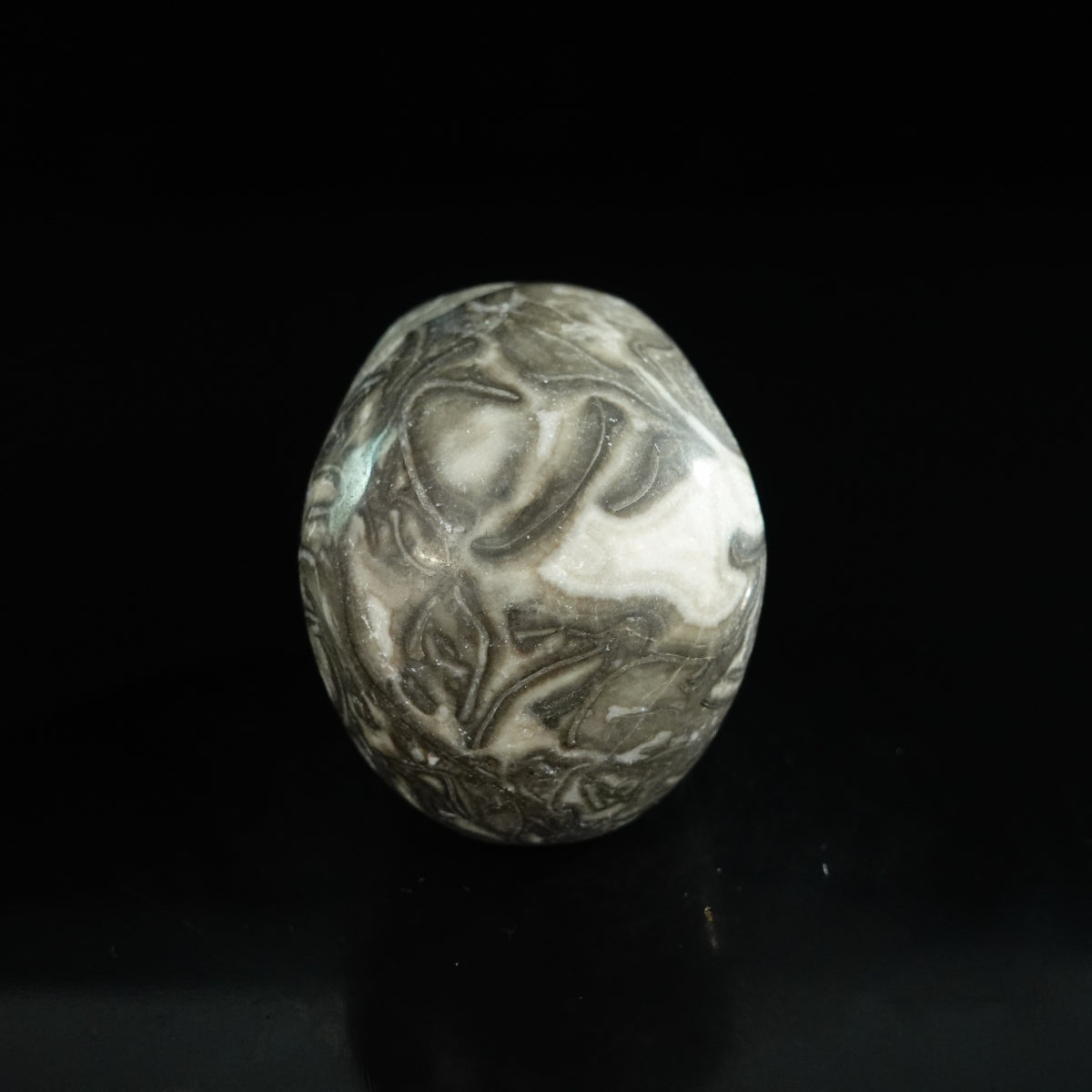2.2" Black Crazy Atage Crystal Skull Carving - Unique Piece #CA09
