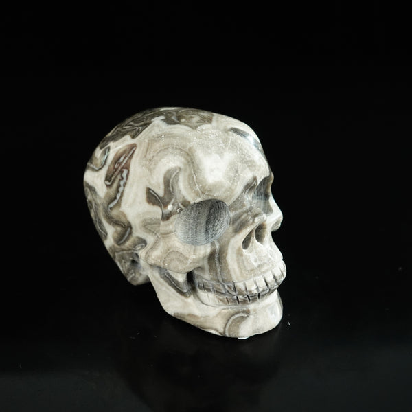 2.2" Black Crazy Atage Crystal Skull Carving - Unique Piece #CA10 - alternate view