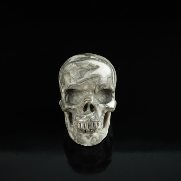 2.2" Black Crazy Atage Crystal Skull Carving - Unique Piece #CA11