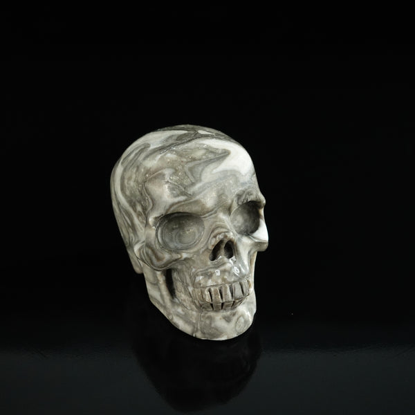 2.2" Black Crazy Atage Crystal Skull Carving - Unique Piece #CA11 - alternate view
