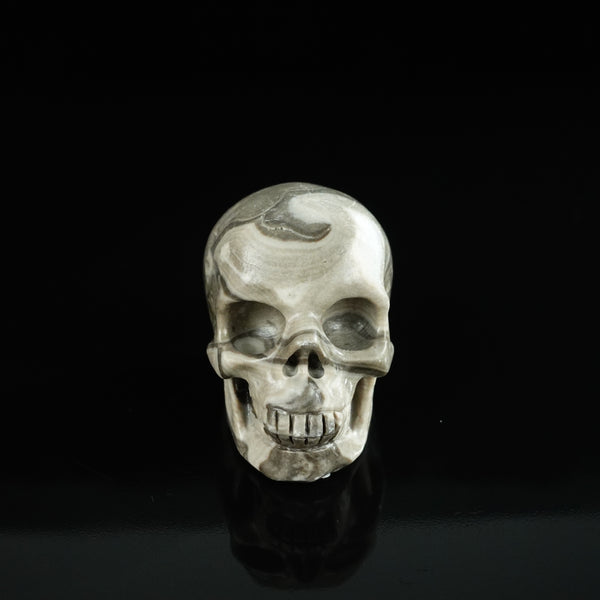 2.2" Black Crazy Atage Crystal Skull Carving - Unique Piece #CA14