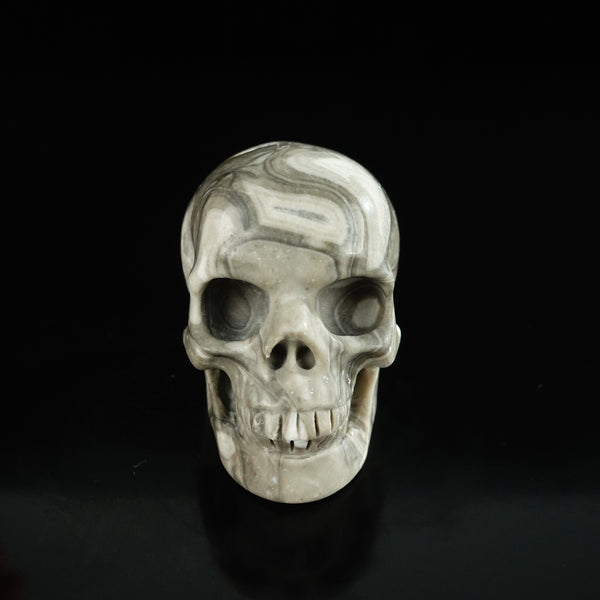 2.2" Black Crazy Atage Crystal Skull Carving - Unique Piece #CA16