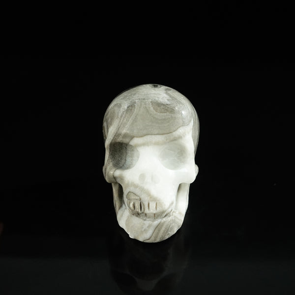 2.2" Black Crazy Atage Crystal Skull Carving - Unique Piece #CA19
