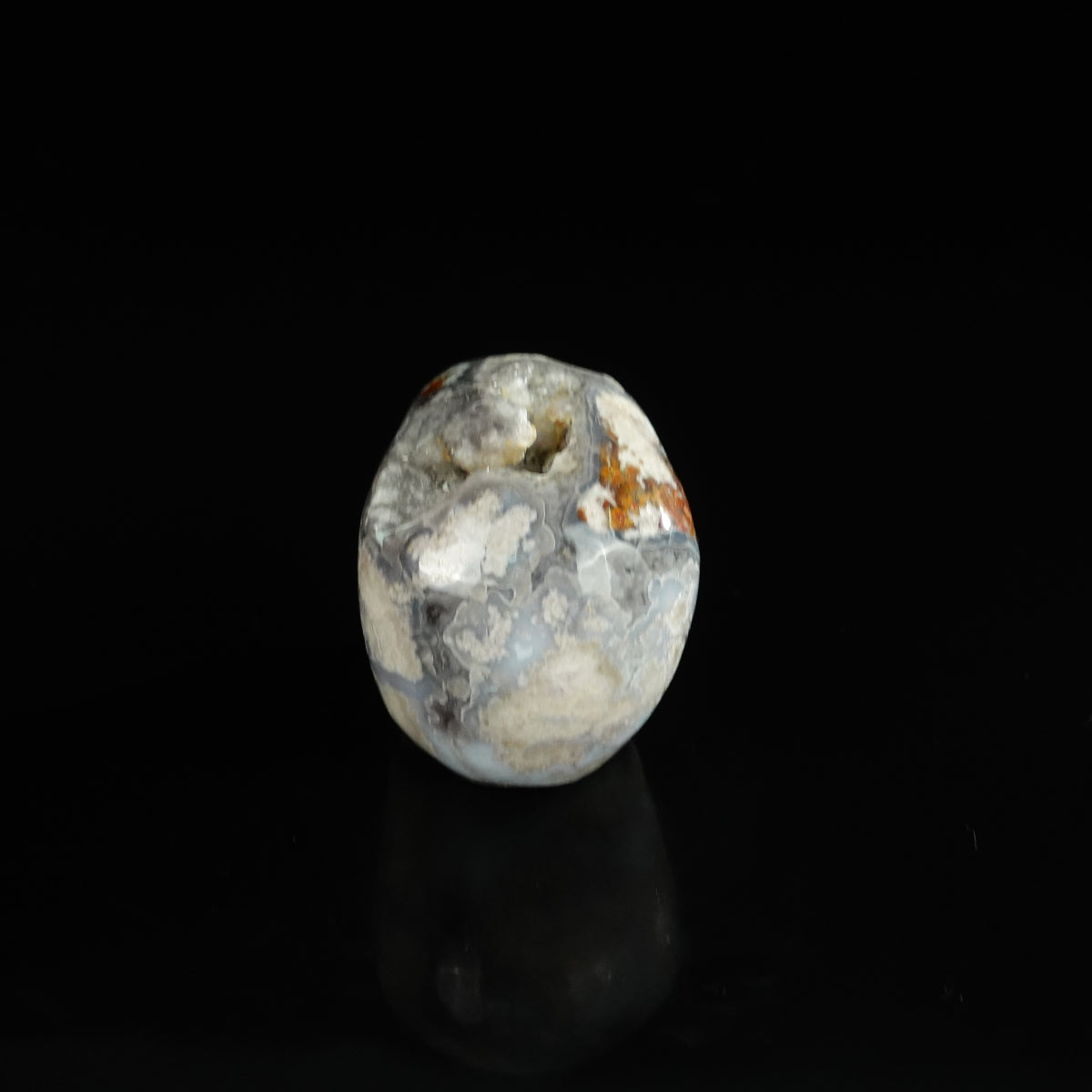 2.2" Blue Flower Agate Crystal Skull Carving - Unique Piece #BF02