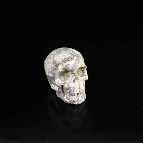 2.2" Blue Flower Agate Crystal Skull Carving - Unique Piece #BF04 - alternate view