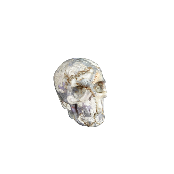 2.2" Blue Flower Agate Crystal Skull Carving - Unique Piece #BF04 - alternate view