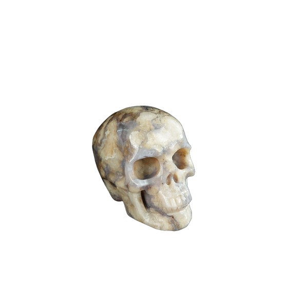 2.2" Blue Flower Agate Crystal Skull Carving - Unique Piece #BF05 - alternate view