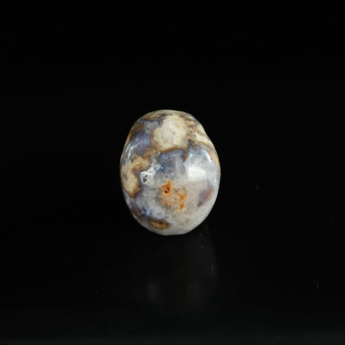 2.2" Blue Flower Agate Crystal Skull Carving - Unique Piece #BF05