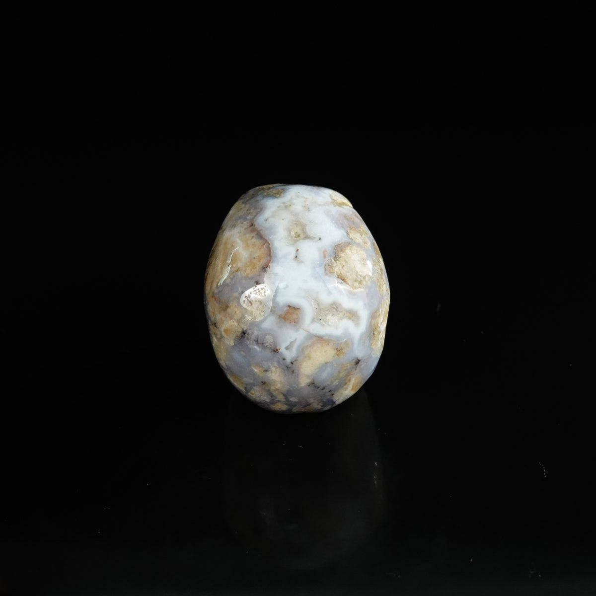 2.2" Blue Flower Agate Crystal Skull Carving - Unique Piece #BF06