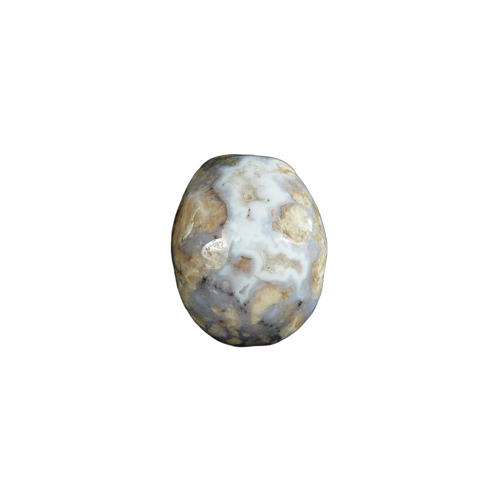 2.2" Blue Flower Agate Crystal Skull Carving - Unique Piece #BF06