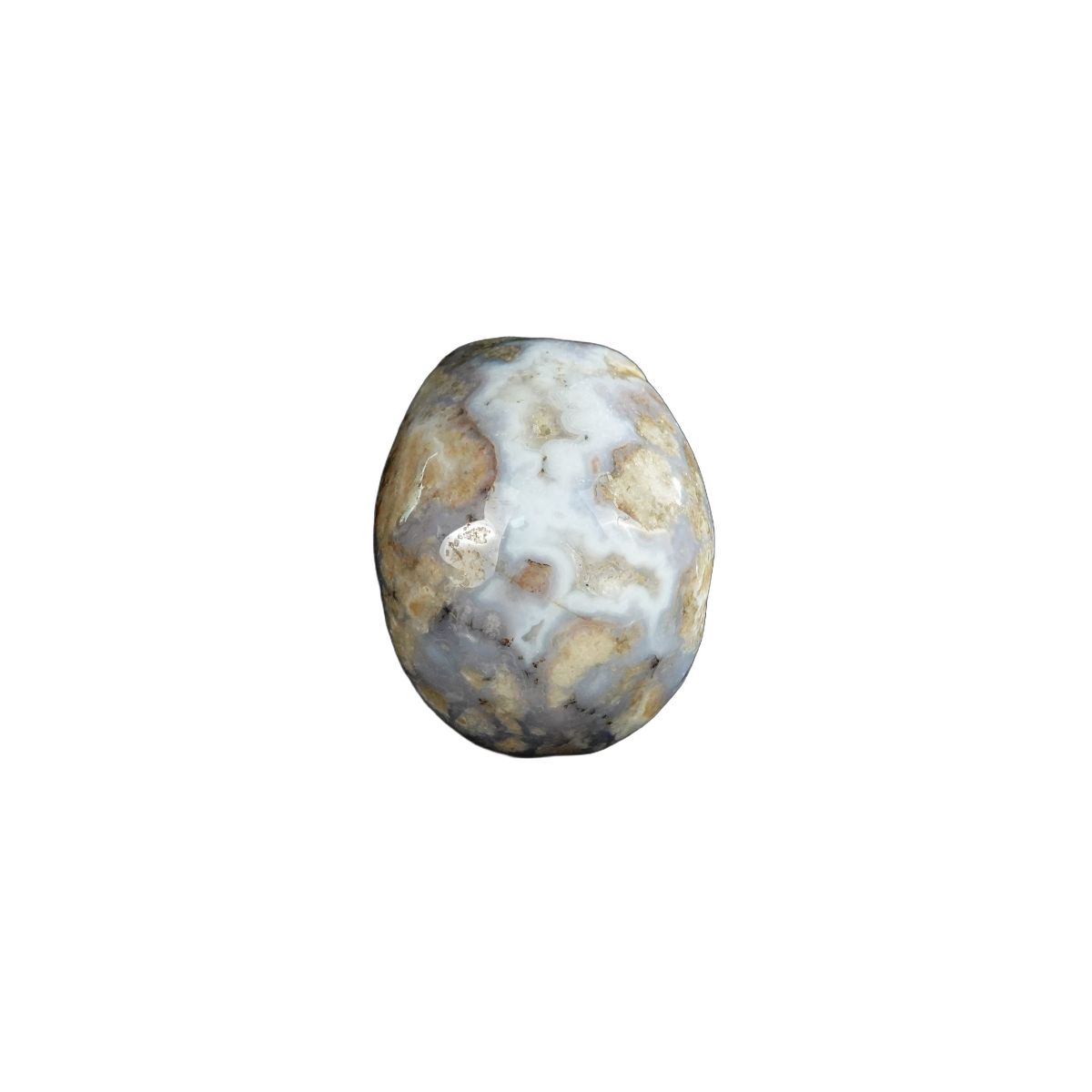 2.2" Blue Flower Agate Crystal Skull Carving - Unique Piece #BF06