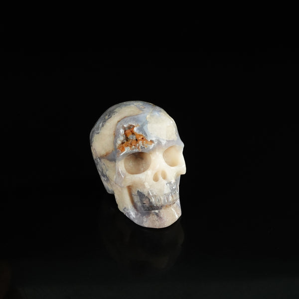 2.2" Blue Flower Agate Crystal Skull Carving - Unique Piece #BF07 - alternate view