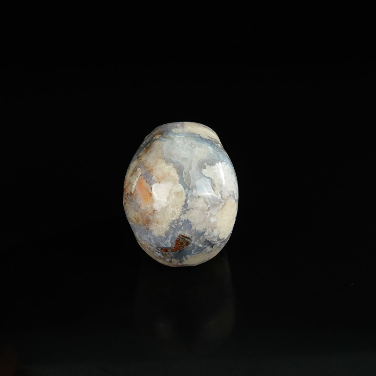 2.2" Blue Flower Agate Crystal Skull Carving - Unique Piece #BF07