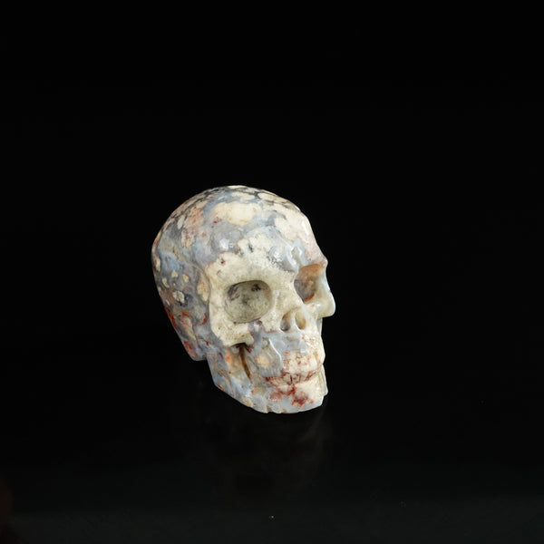 2.2" Blue Flower Agate Crystal Skull Carving - Unique Piece #BF09 - alternate view
