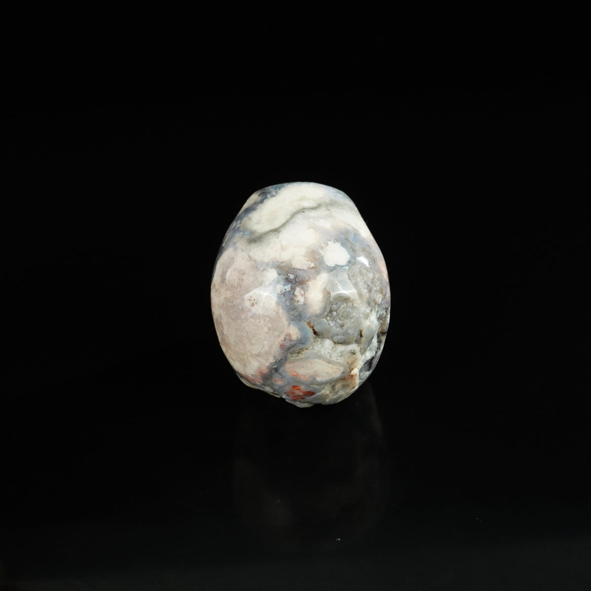2.2" Blue Flower Agate Crystal Skull Carving - Unique Piece #BF10