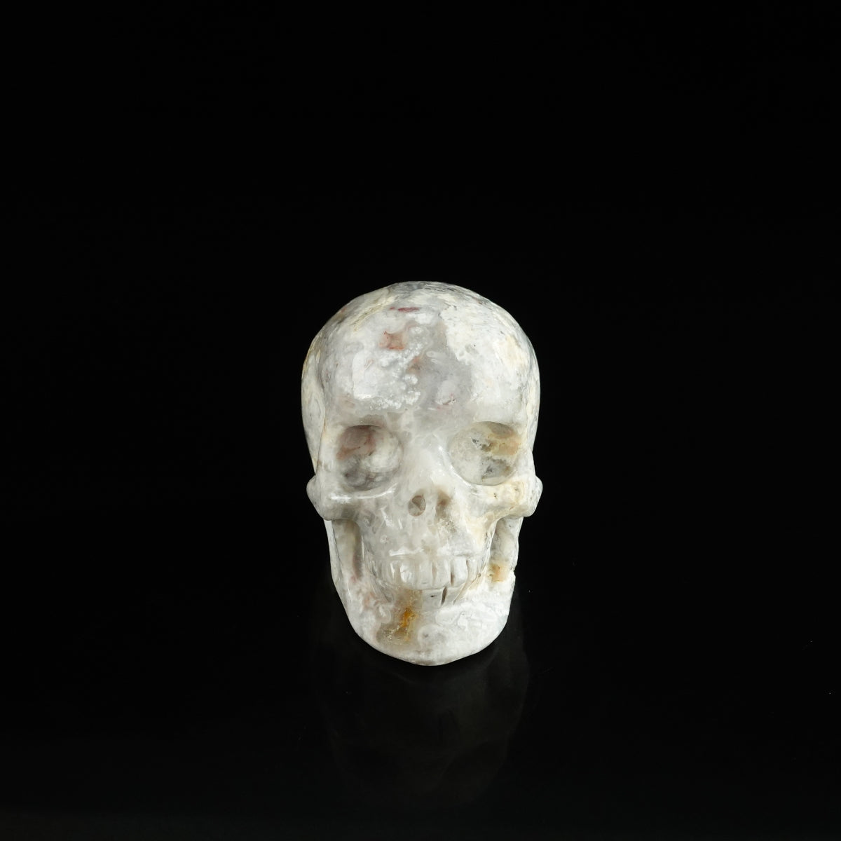 2.2" Blue Flower Agate Crystal Skull Carving - Unique Piece #BF12