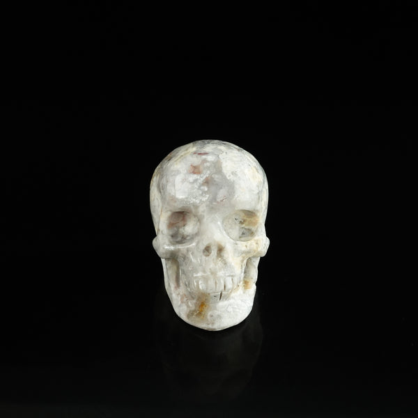 2.2" Blue Flower Agate Crystal Skull Carving - Unique Piece #BF12