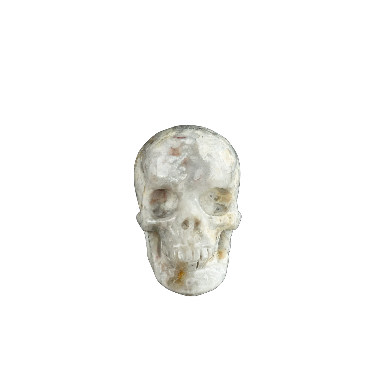 2.2" Blue Flower Agate Crystal Skull Carving - Unique Piece #BF12