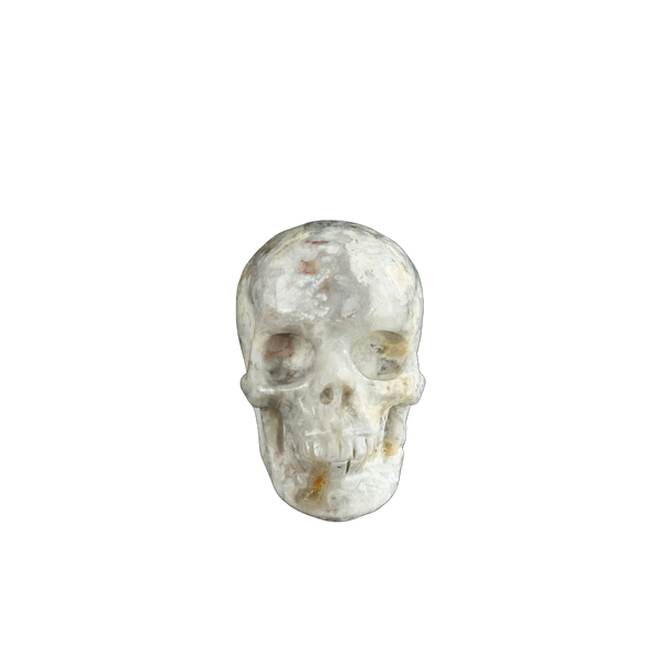 2.2" Blue Flower Agate Crystal Skull Carving - Unique Piece #BF12