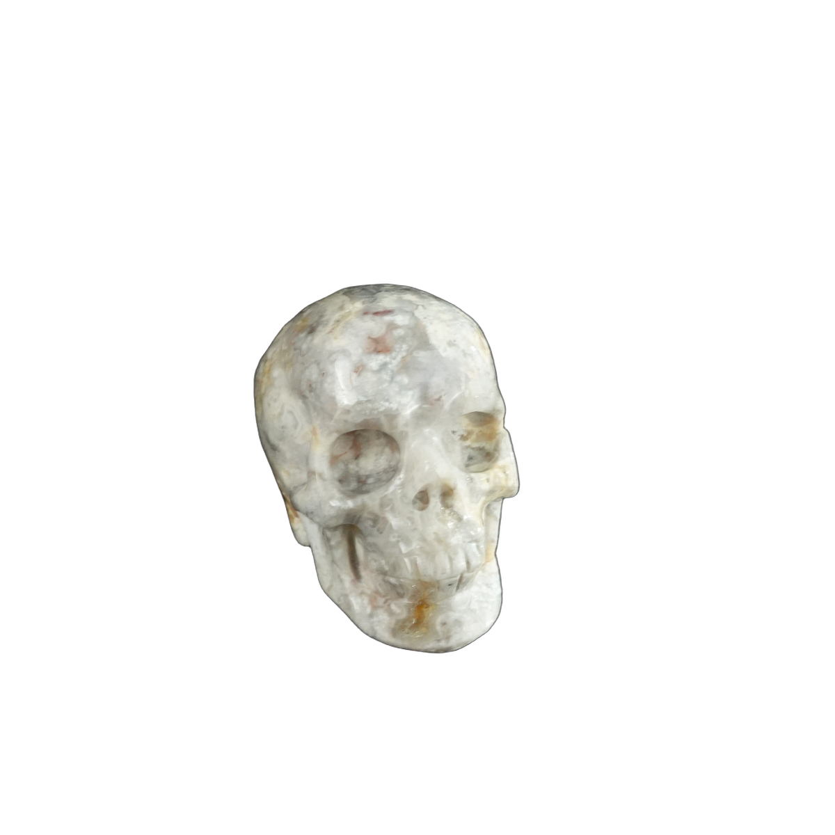 2.2" Blue Flower Agate Crystal Skull Carving - Unique Piece #BF12