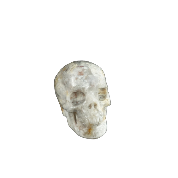2.2" Blue Flower Agate Crystal Skull Carving - Unique Piece #BF12 - alternate view
