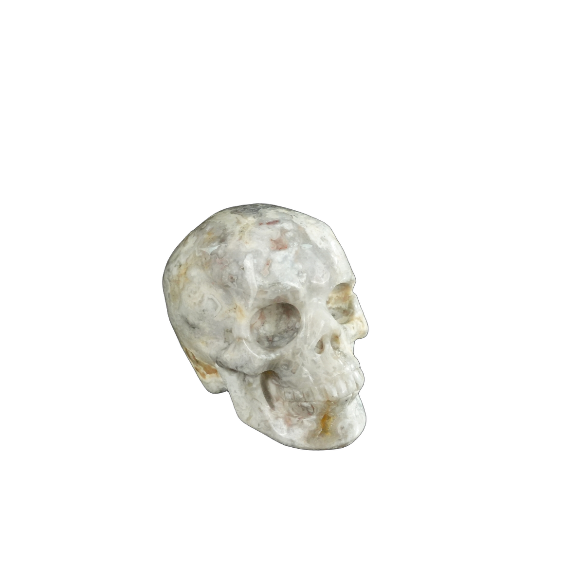 2.2" Blue Flower Agate Crystal Skull Carving - Unique Piece #BF12