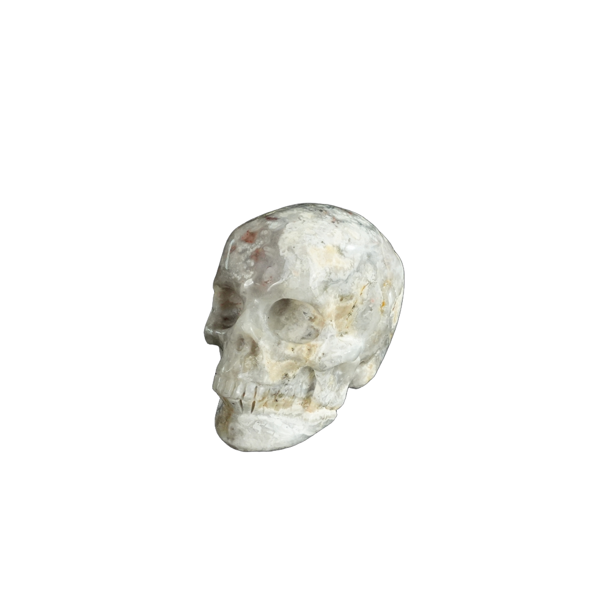 2.2" Blue Flower Agate Crystal Skull Carving - Unique Piece #BF12