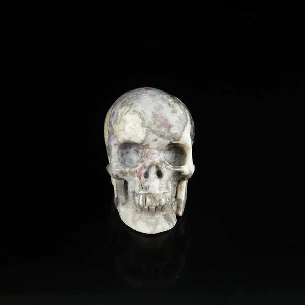 2.2" Blue Flower Agate Crystal Skull Carving - Unique Piece #BF14