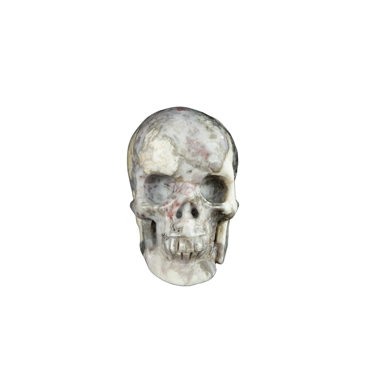 2.2" Blue Flower Agate Crystal Skull Carving - Unique Piece #BF14